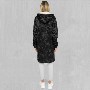 Midnight Camo Zip Up Cloak (White Fur)