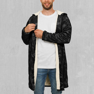 Midnight Camo Zip Up Cloak (White Fur)