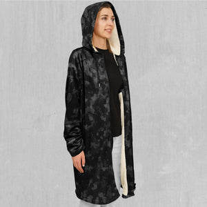 Midnight Camo Zip Up Cloak (White Fur)