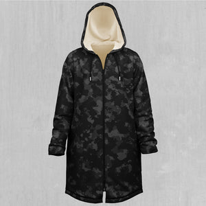 Midnight Camo Zip Up Cloak (White Fur)