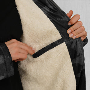 Midnight Camo Zip Up Cloak (White Fur)