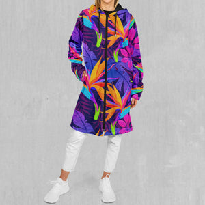 Neon Jungle Zip Up Cloak (Black Fur)