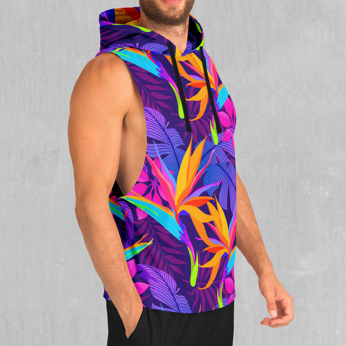 Neon Jungle Sleeveless Hoodie