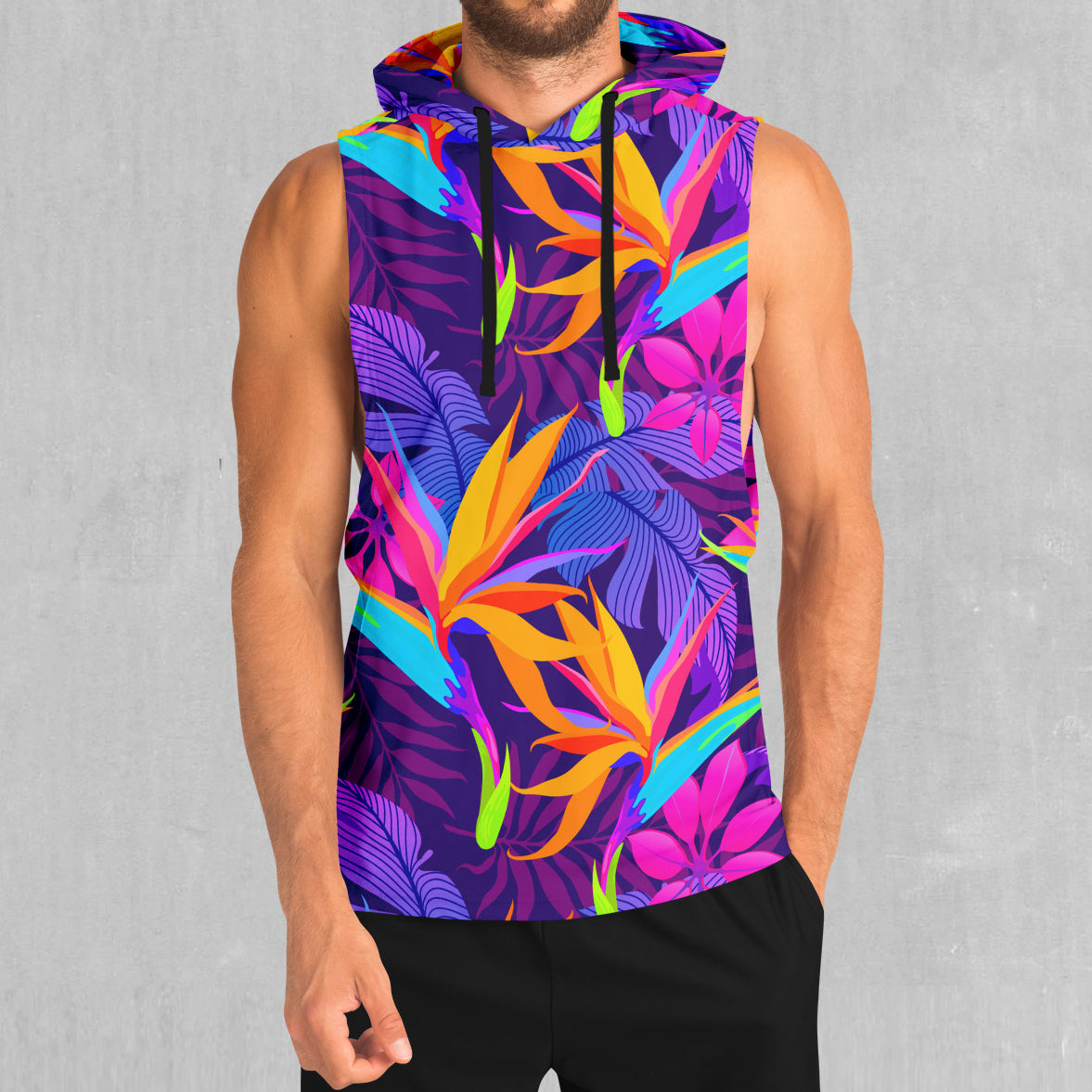 Neon Jungle Sleeveless Hoodie
