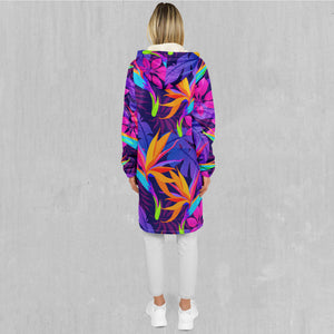 Neon Jungle Zip Up Cloak (White Fur)