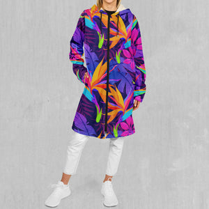 Neon Jungle Zip Up Cloak (White Fur)