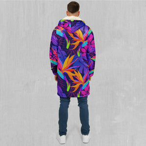 Neon Jungle Zip Up Cloak (White Fur)