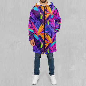 Neon Jungle Zip Up Cloak (White Fur)