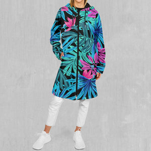 Neon Lush Zip Up Cloak (Black Fur)