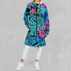 Neon Lush Zip Up Cloak (White Fur)