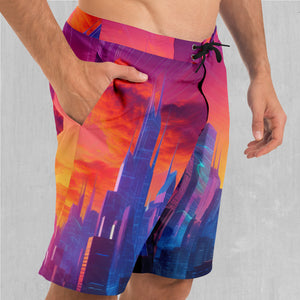 Neon Skyline Board Shorts