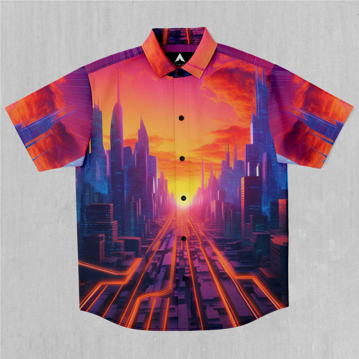 Neon Skyline Button Down Shirt