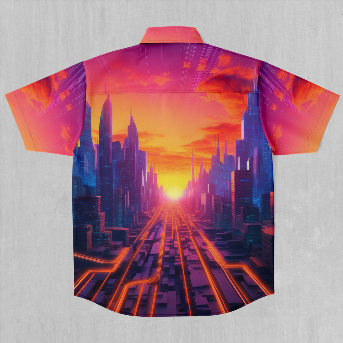 Neon Skyline Button Down Shirt