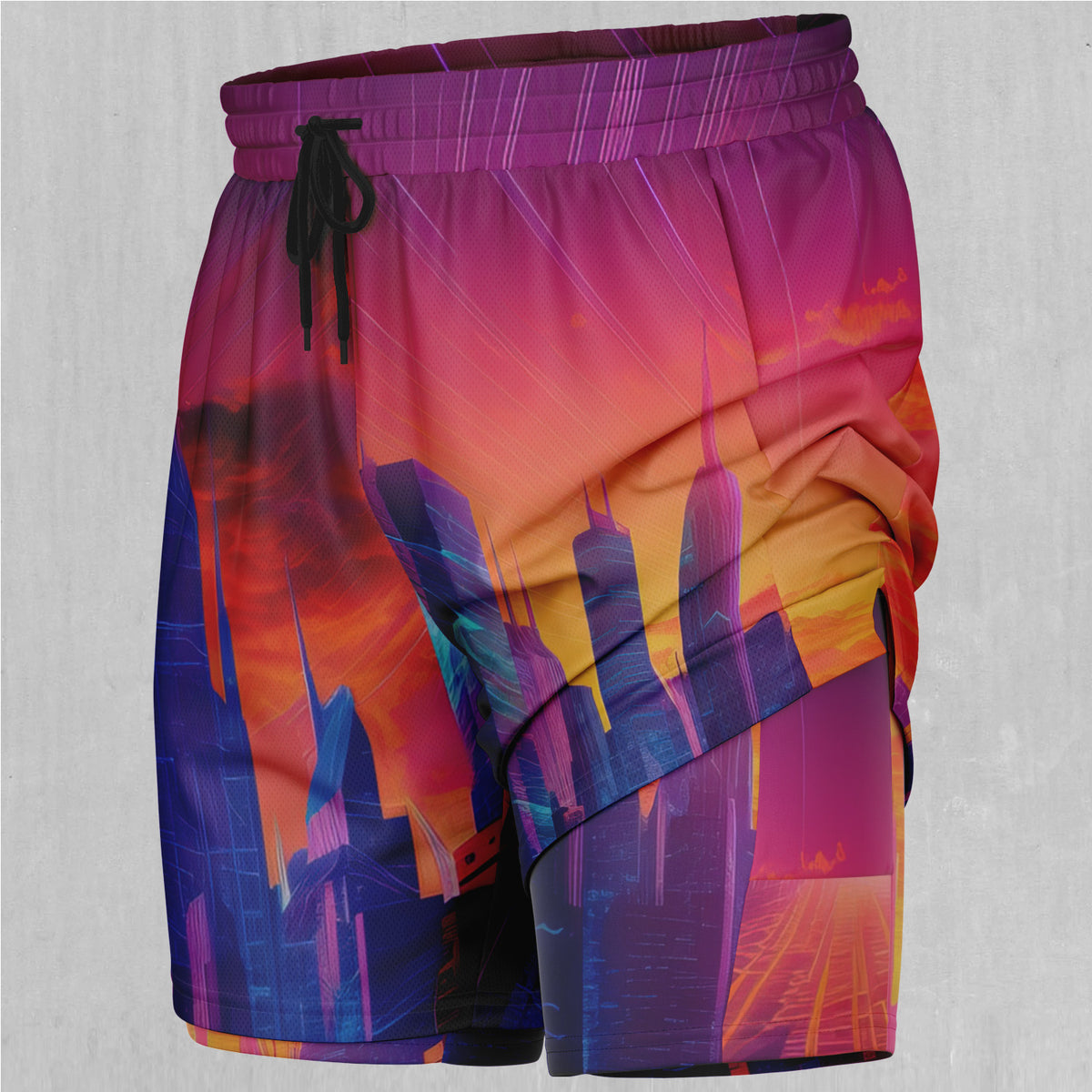 Neon Skyline Men's 2 in 1 Shorts