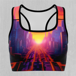 Neon Skyline Sports Bra