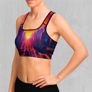 Neon Skyline Sports Bra