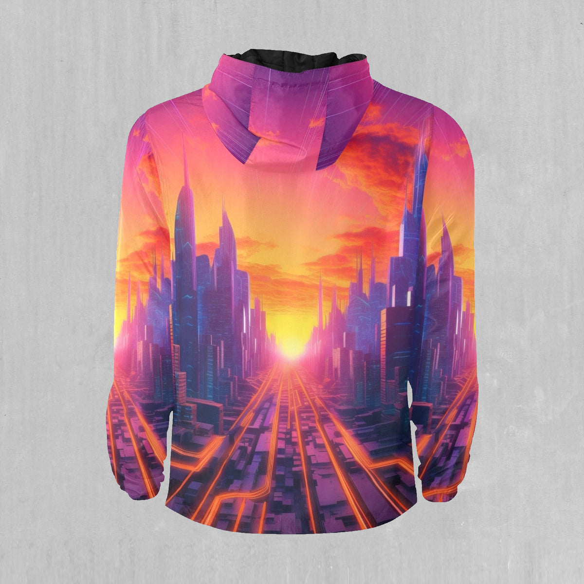 Neon Skyline Windbreaker