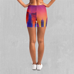 Neon Skyline Yoga Shorts
