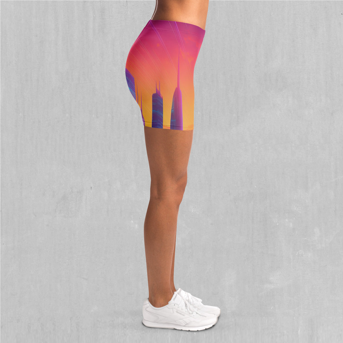 Neon Skyline Yoga Shorts