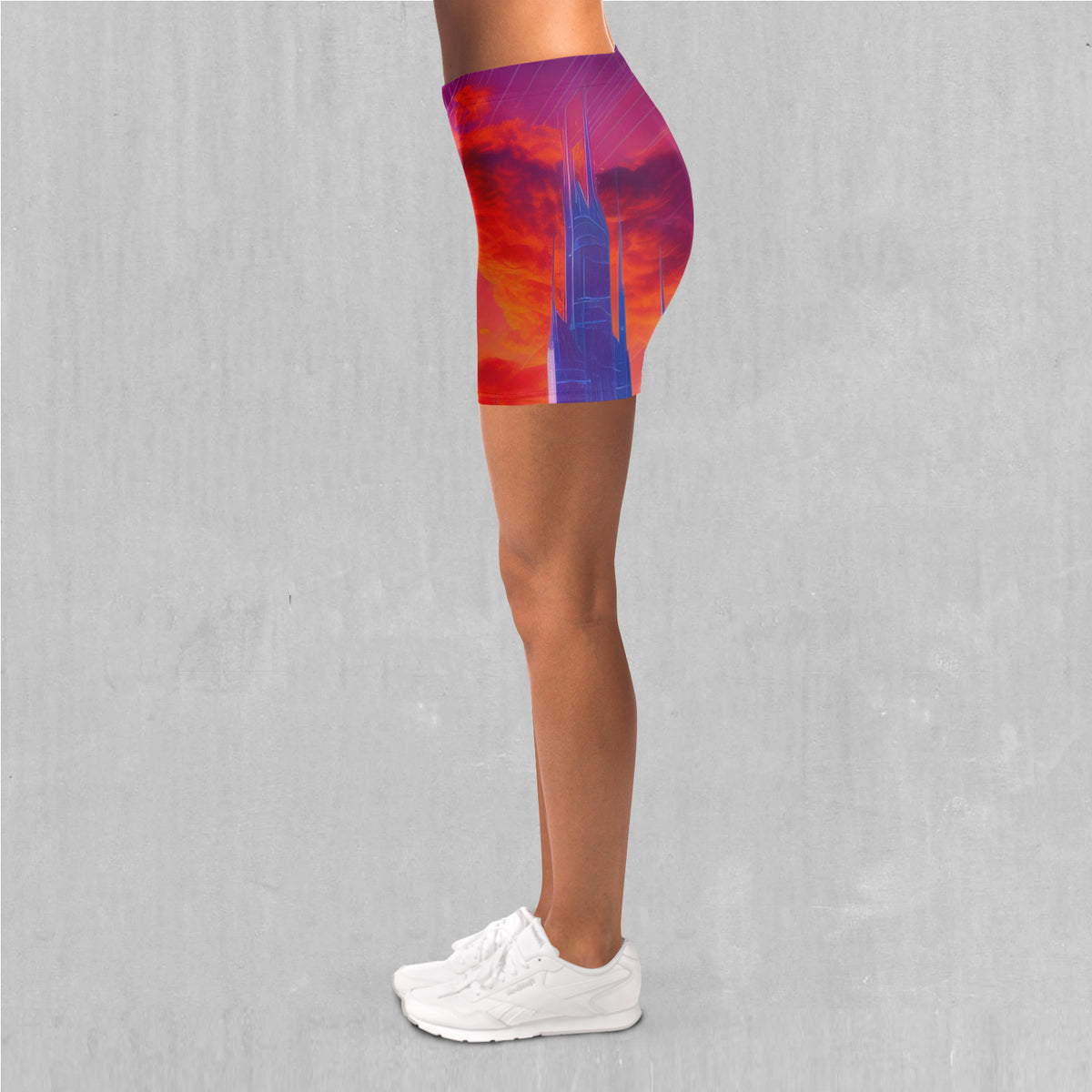 Neon Skyline Yoga Shorts