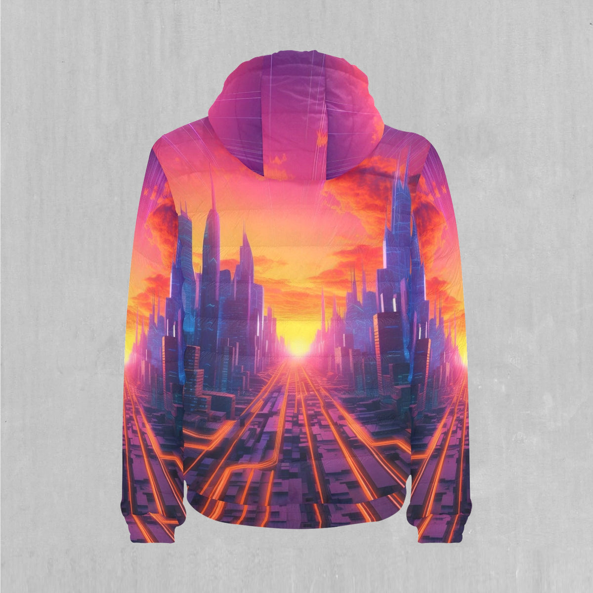 Neon Skyline Puffer Jacket