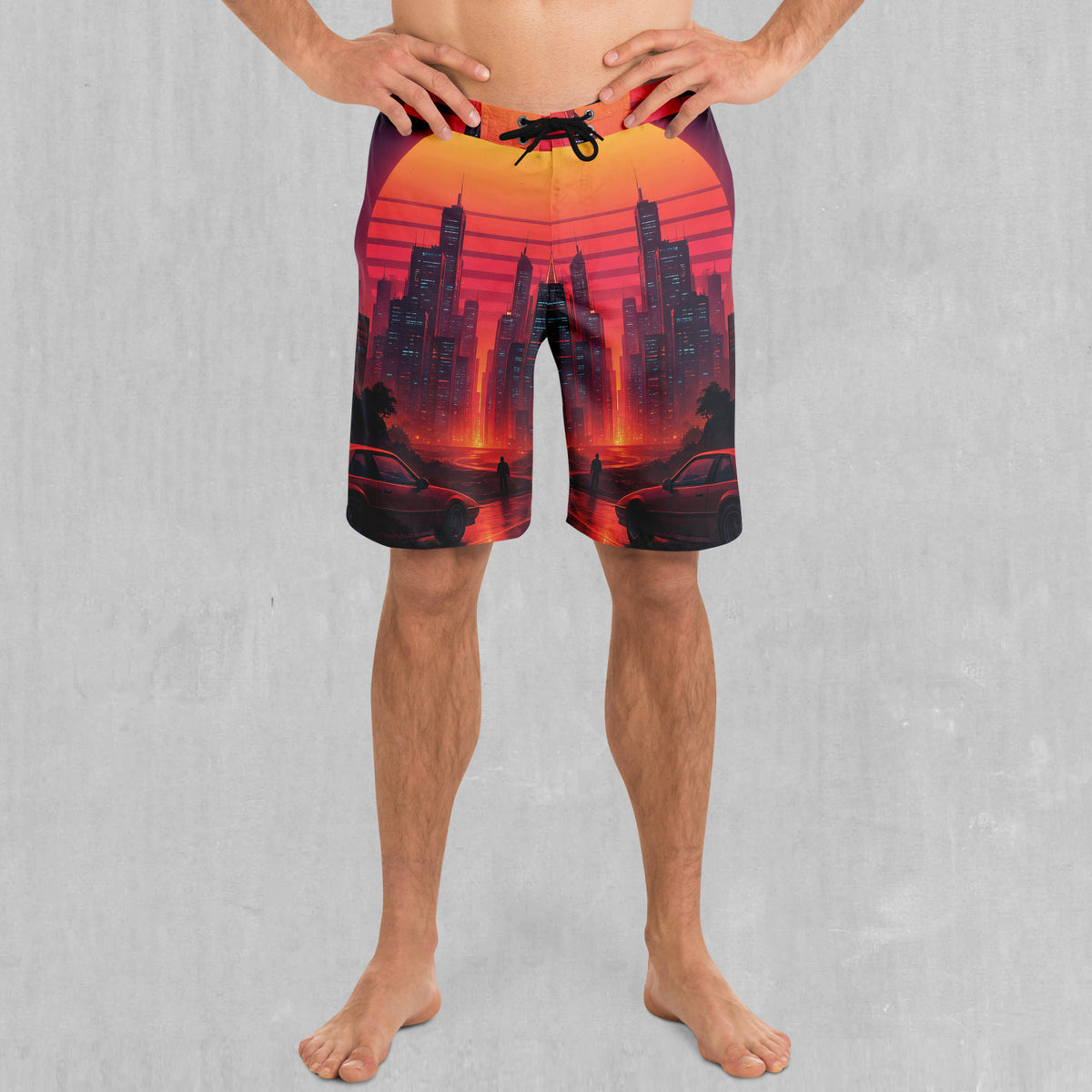 Neon Sunrise Board Shorts