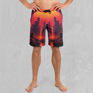 Neon Sunrise Board Shorts