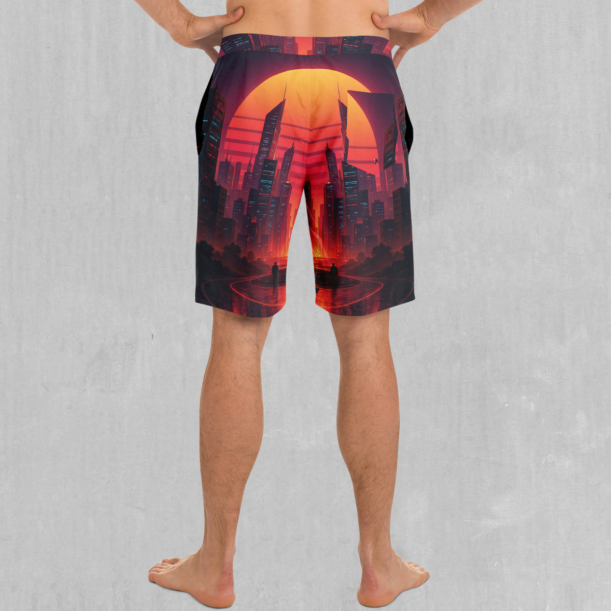 Neon Sunrise Board Shorts