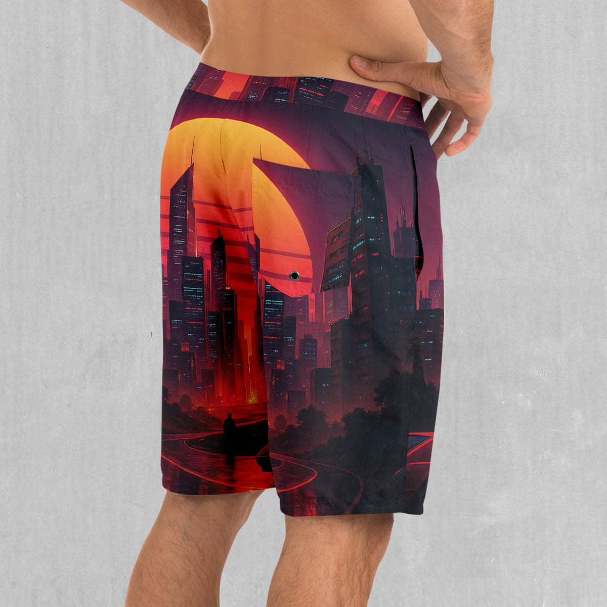 Neon Sunrise Board Shorts