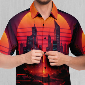 Neon Sunrise Button Down Shirt