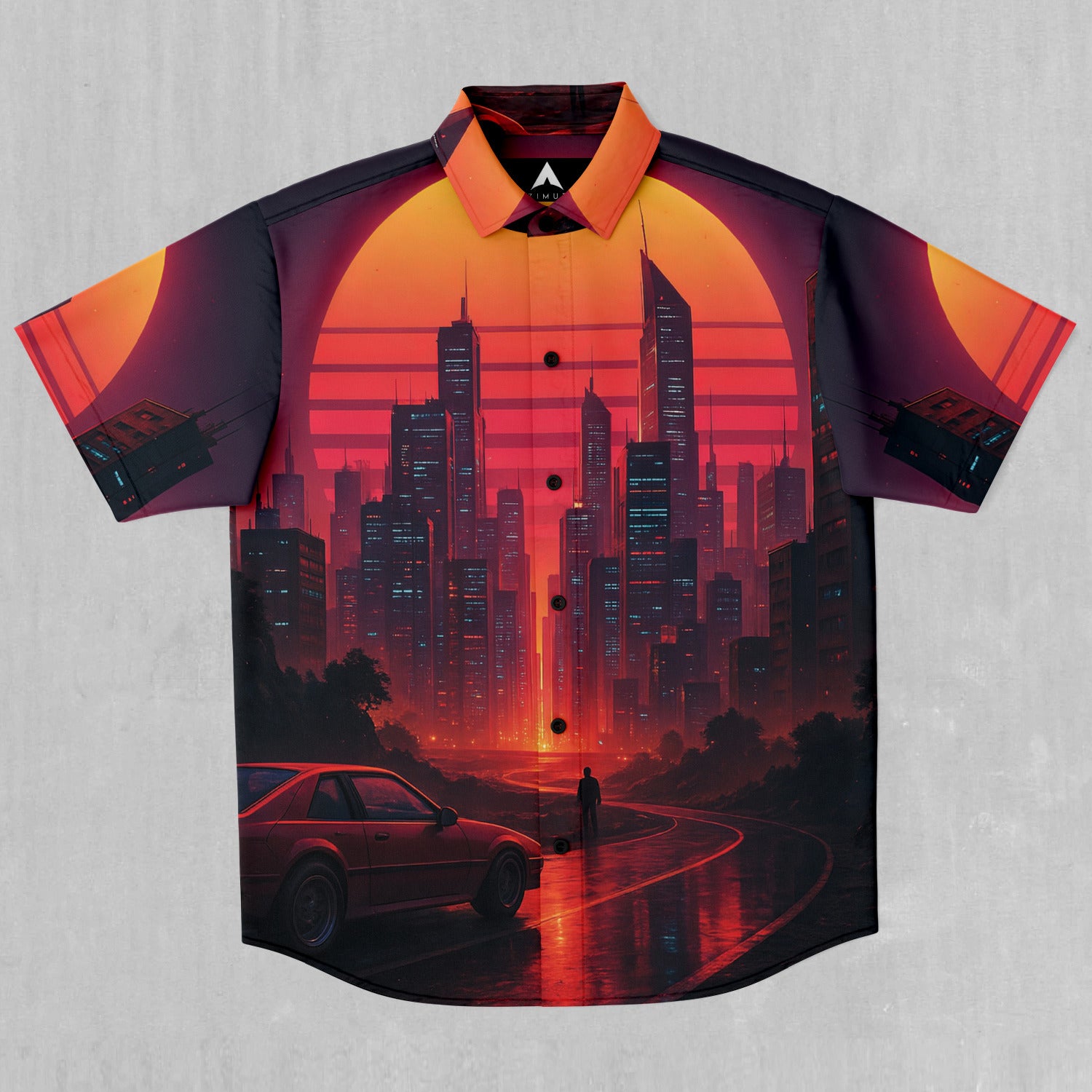 Neon Sunrise Button Down Shirt