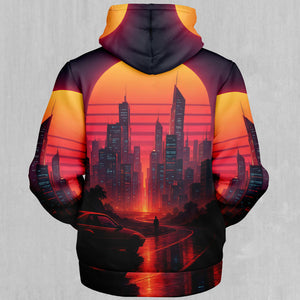 Neon Sunrise Sherpa Hoodie