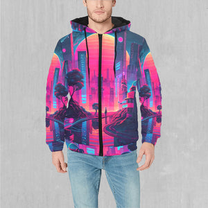 Neon Sunrise Puffer Jacket