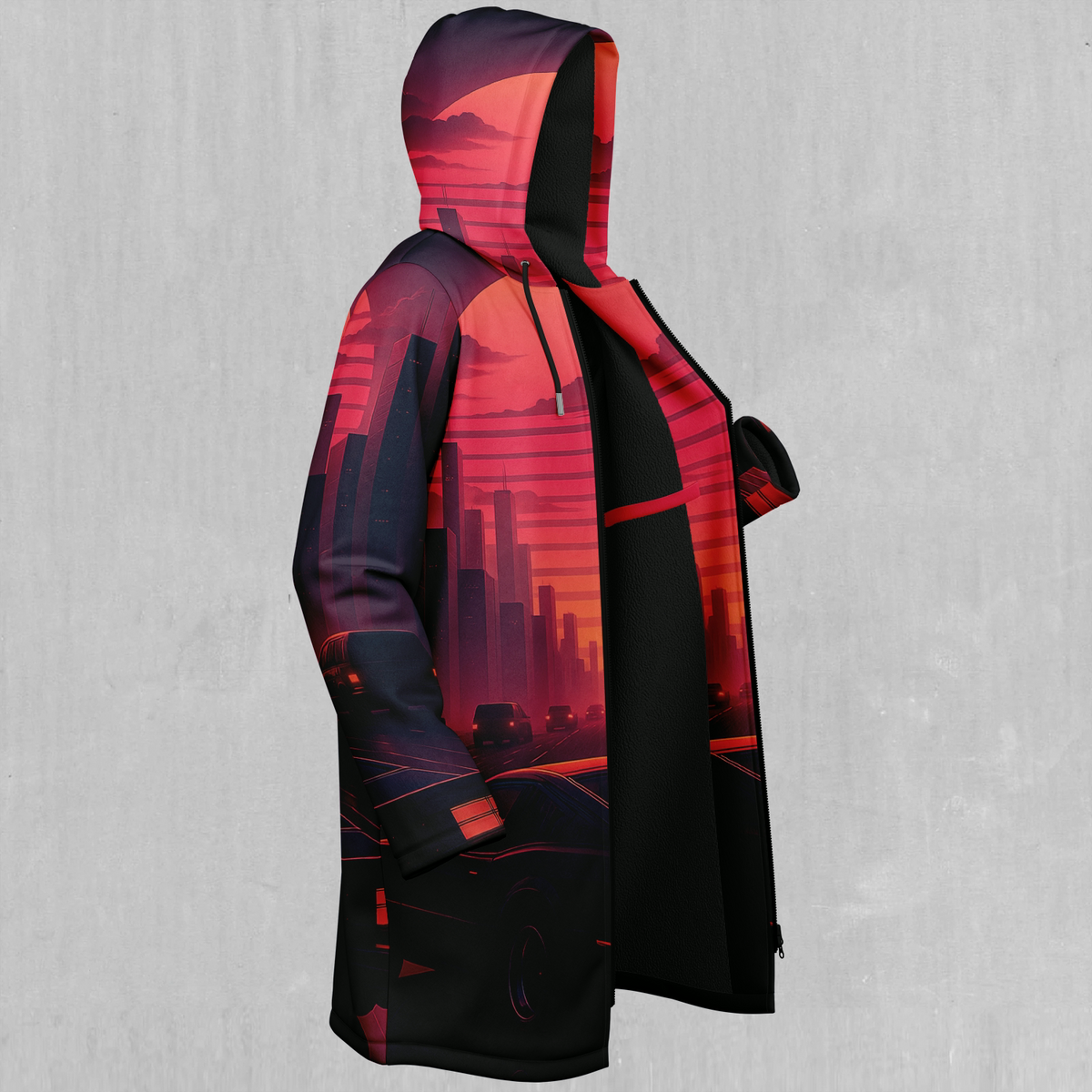 Nightfall Zip Up Cloak (Black Fur)