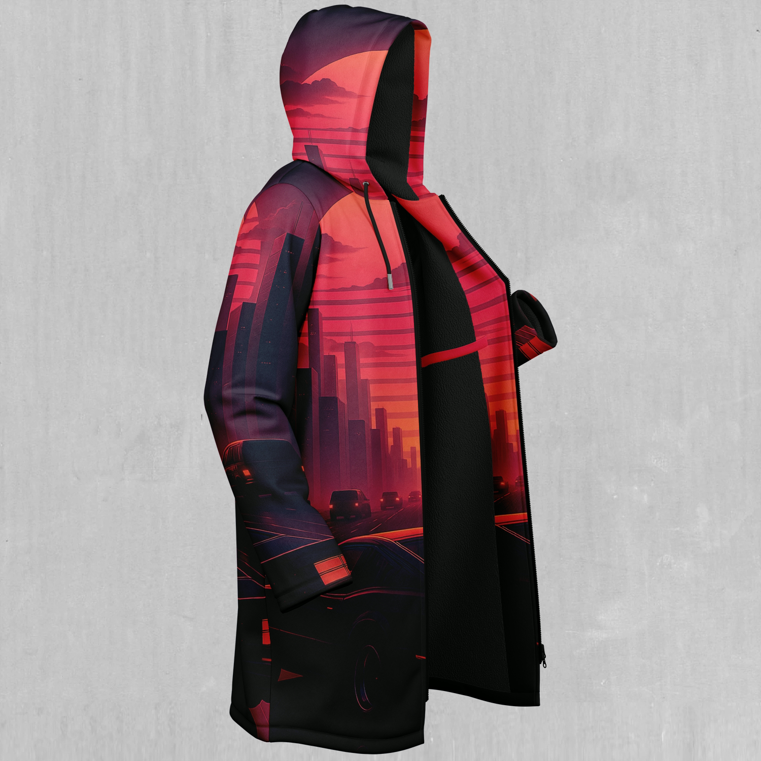 Nightfall Zip Up Cloak (Black Fur)