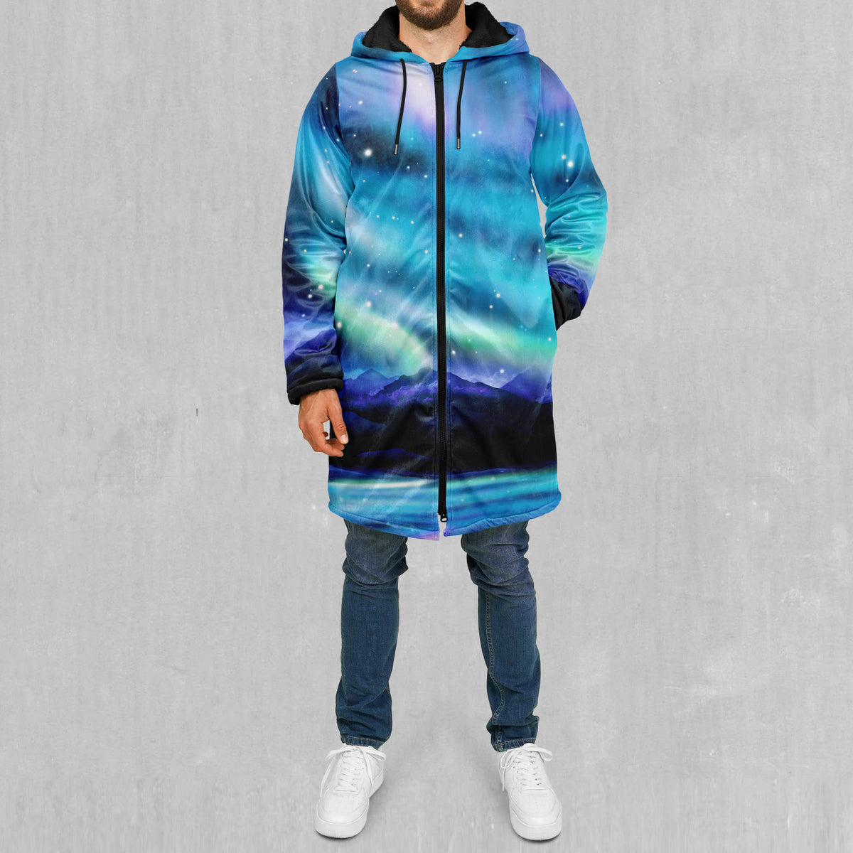 Northern Lights Zip Up Cloak (Black Fur)