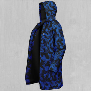 Oceania Blue Camo Zip Up Cloak (Black Fur)