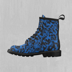 Oceania Blue Camo Women's Lace Up Boots
