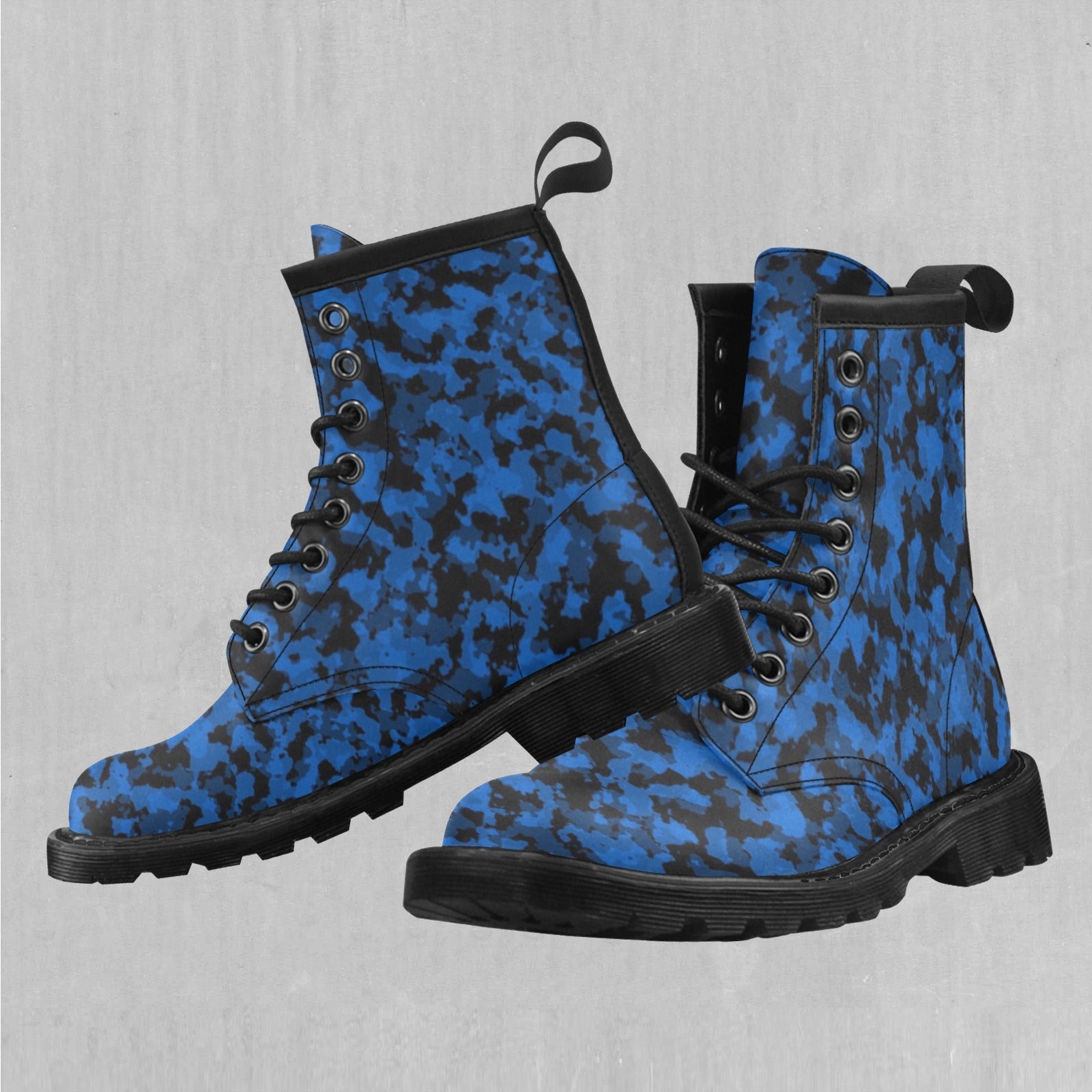 Oceania Blue Camo Women's Lace Up Boots