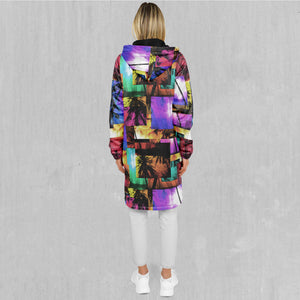 Paradise Collage Zip Up Cloak (Black Fur)