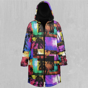 Paradise Collage Zip Up Cloak (Black Fur)