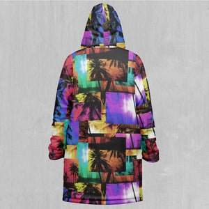 Paradise Collage Zip Up Cloak (Black Fur)