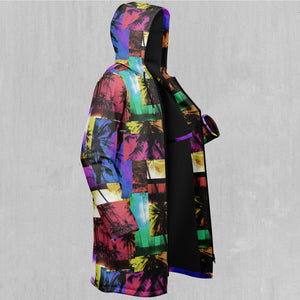 Paradise Collage Zip Up Cloak (Black Fur)