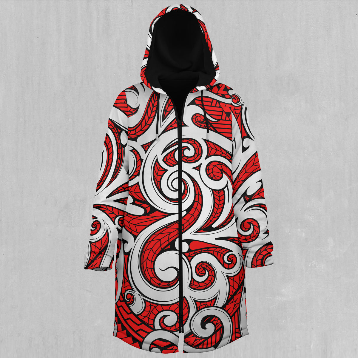 Polynesian Warrior Zip Up Cloak (Black Fur)