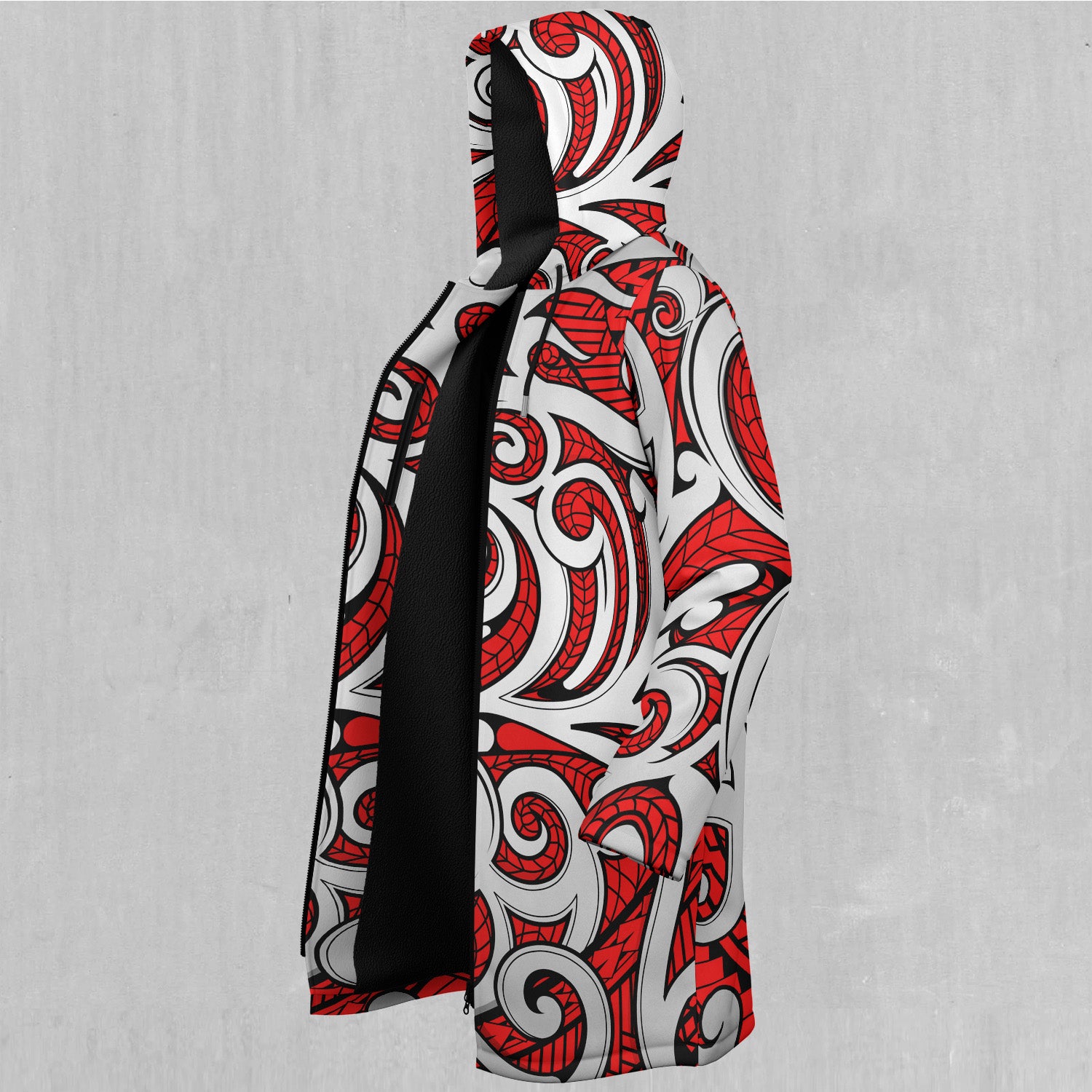 Polynesian Warrior Zip Up Cloak (Black Fur)