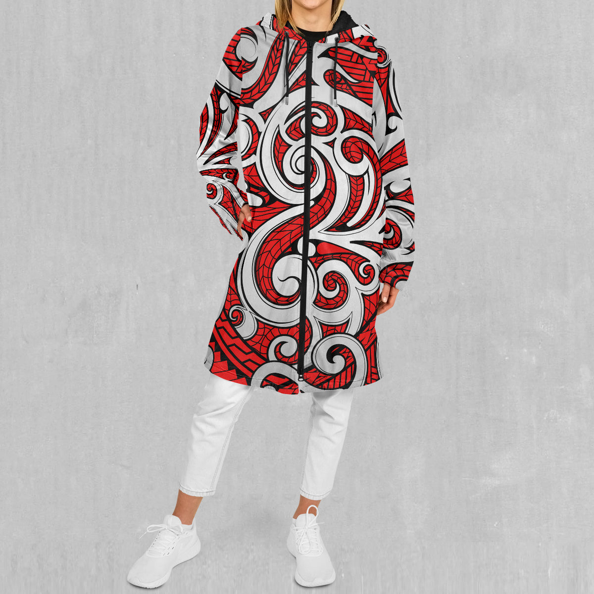 Polynesian Warrior Zip Up Cloak (Black Fur)