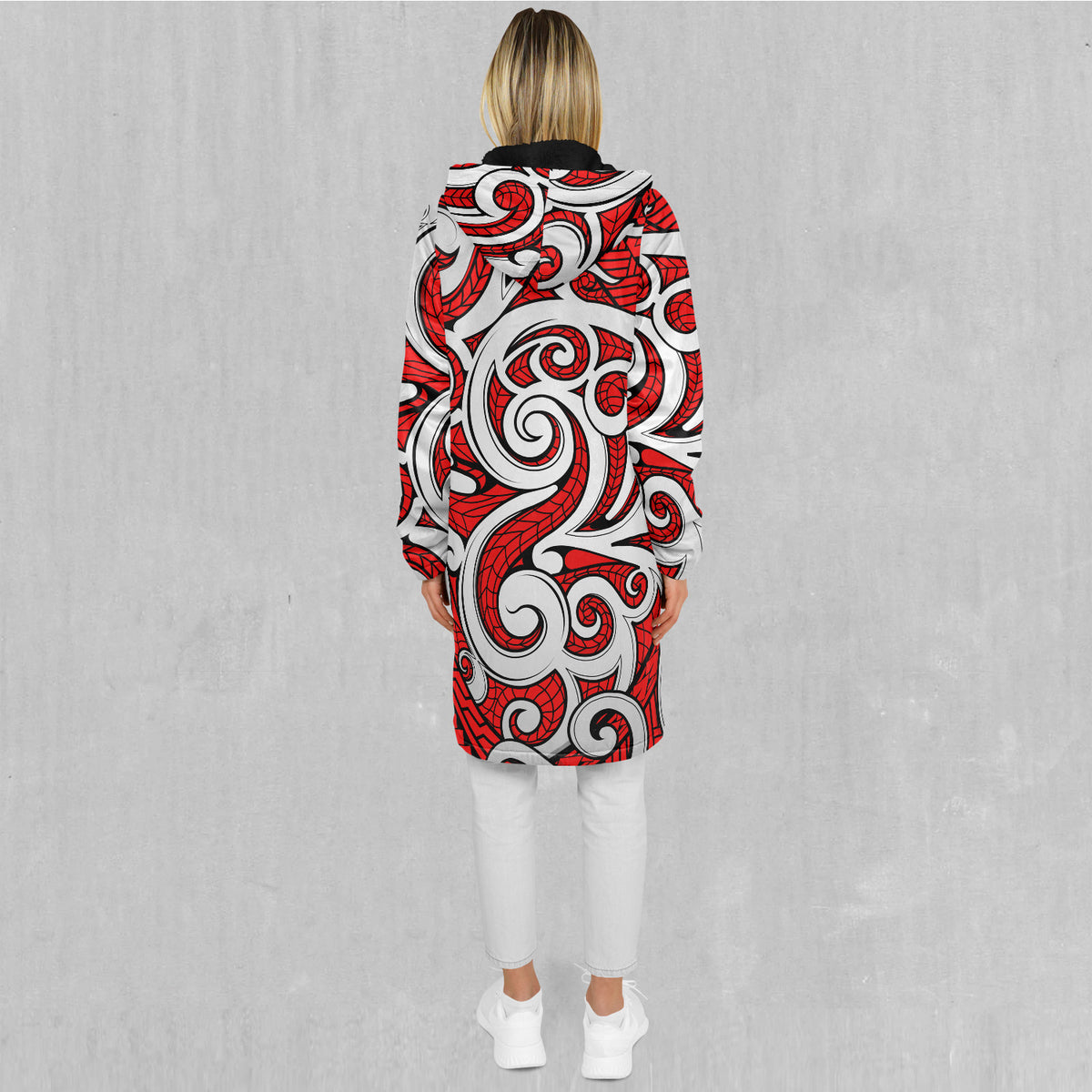 Polynesian Warrior Zip Up Cloak (Black Fur)