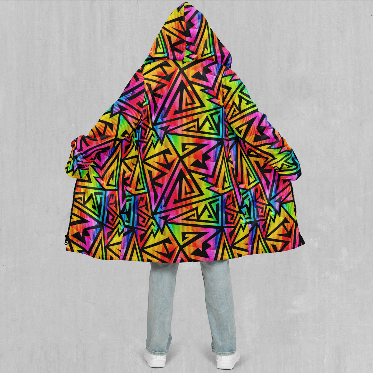 Prismatic Spectrum Zip Up Cloak (Black Fur)