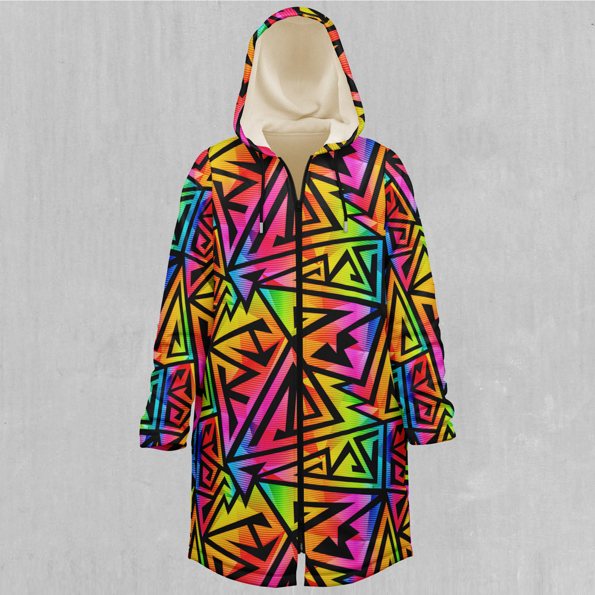 Prismatic Spectrum Zip Up Cloak (Black Fur)