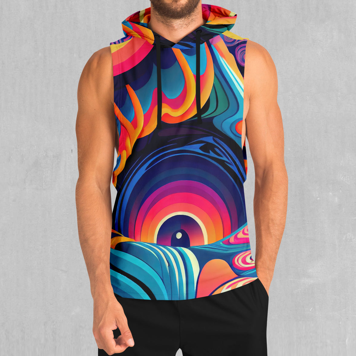 Psychedelic Vortex Sleeveless Hoodie